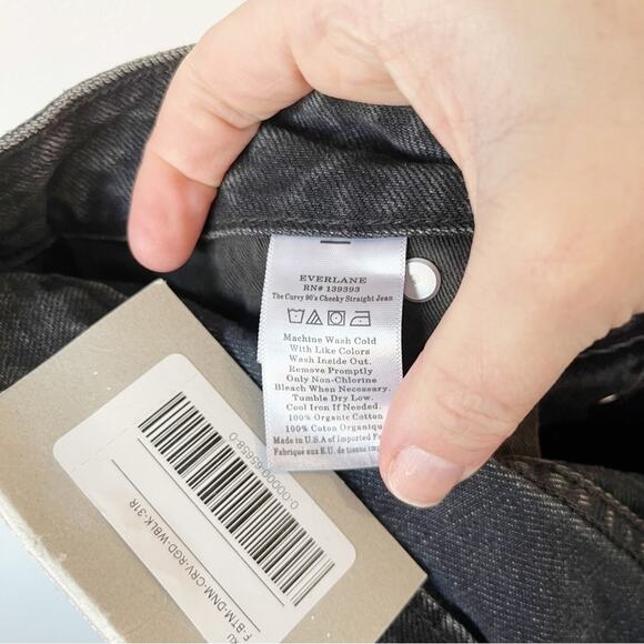 NWT Everlane The Curvy 90’s Cheeky Straight Jeans Washed Black Sz 31 - Picture 8 of 10